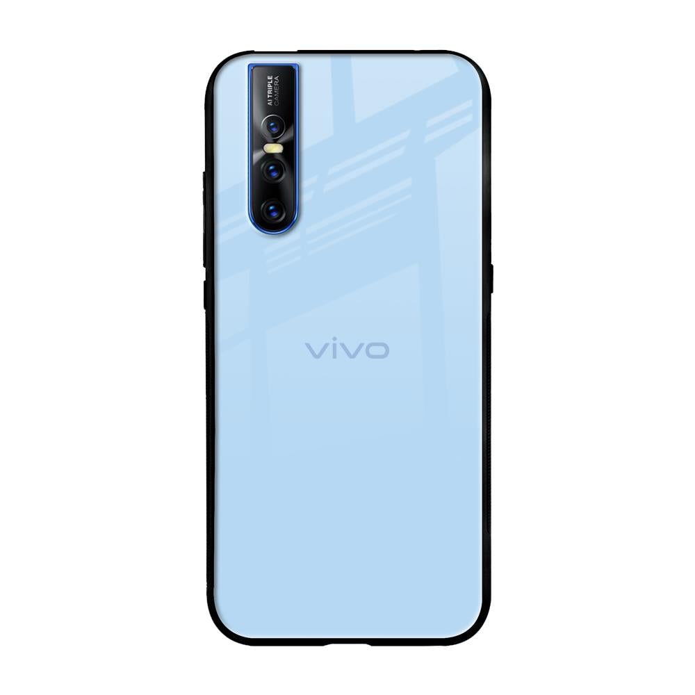 Pastel Sky Blue Vivo V15 Pro Glass Back Cover Online