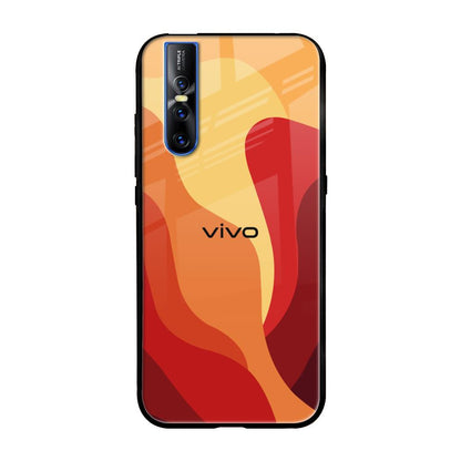 Magma Color Pattern Vivo V15 Pro Glass Back Cover Online