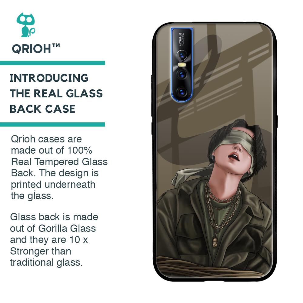 Blind Fold Glass Case for Vivo V15 Pro