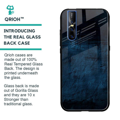 Dark Blue Grunge Glass Case for Vivo V15 Pro