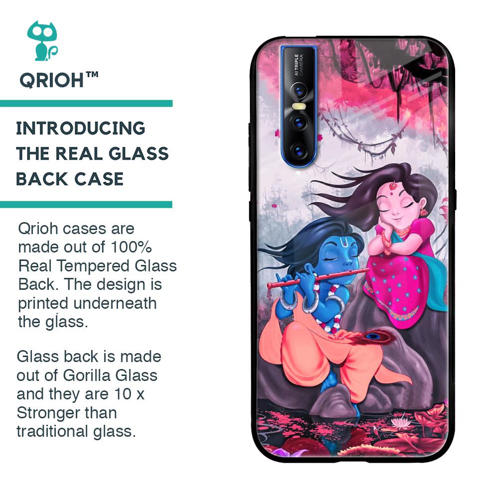 Radha Krishna Art Glass Case for Vivo V15 Pro