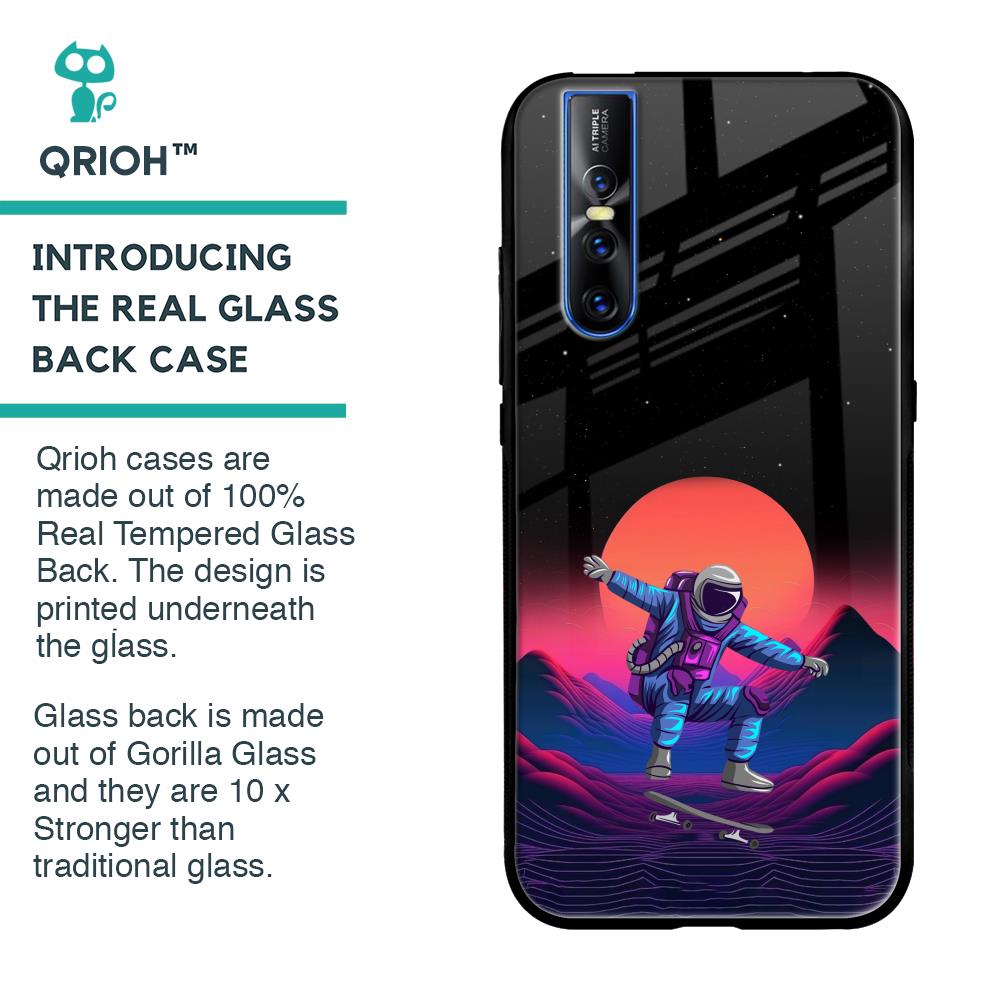 Retro Astronaut Glass Case for Vivo V15 Pro