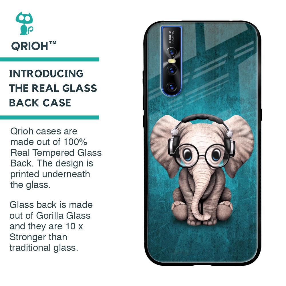 Adorable Baby Elephant Glass Case For Vivo V15 Pro