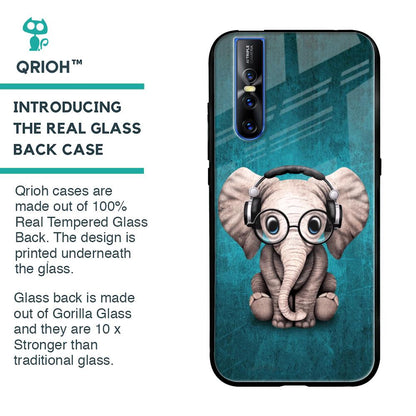 Adorable Baby Elephant Glass Case For Vivo V15 Pro