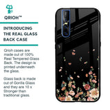 Floating Floral Print Glass Case for Vivo V15 Pro