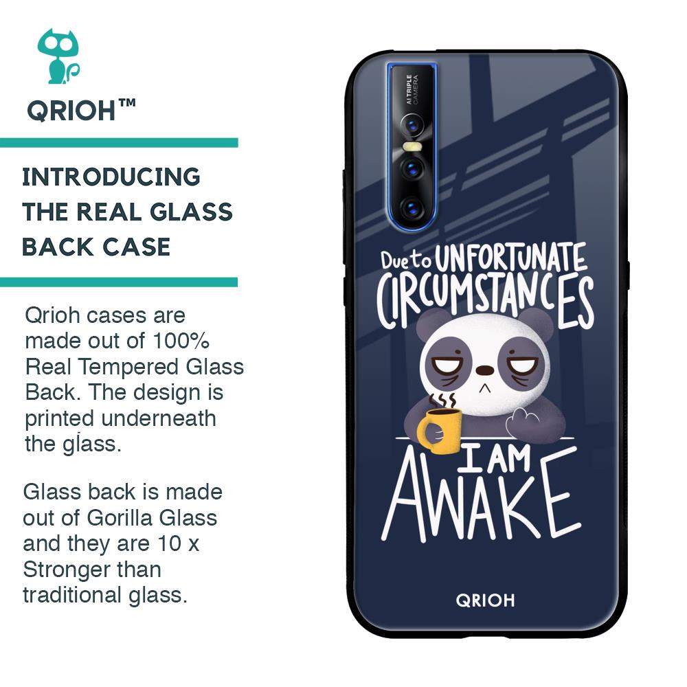 Struggling Panda Glass Case for Vivo V15 Pro