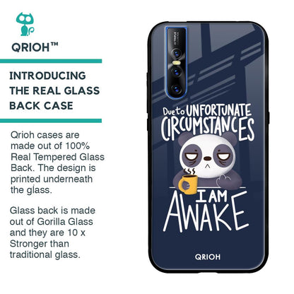 Struggling Panda Glass Case for Vivo V15 Pro