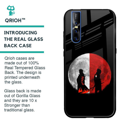 Anime Red Moon Glass Case for Vivo V15 Pro
