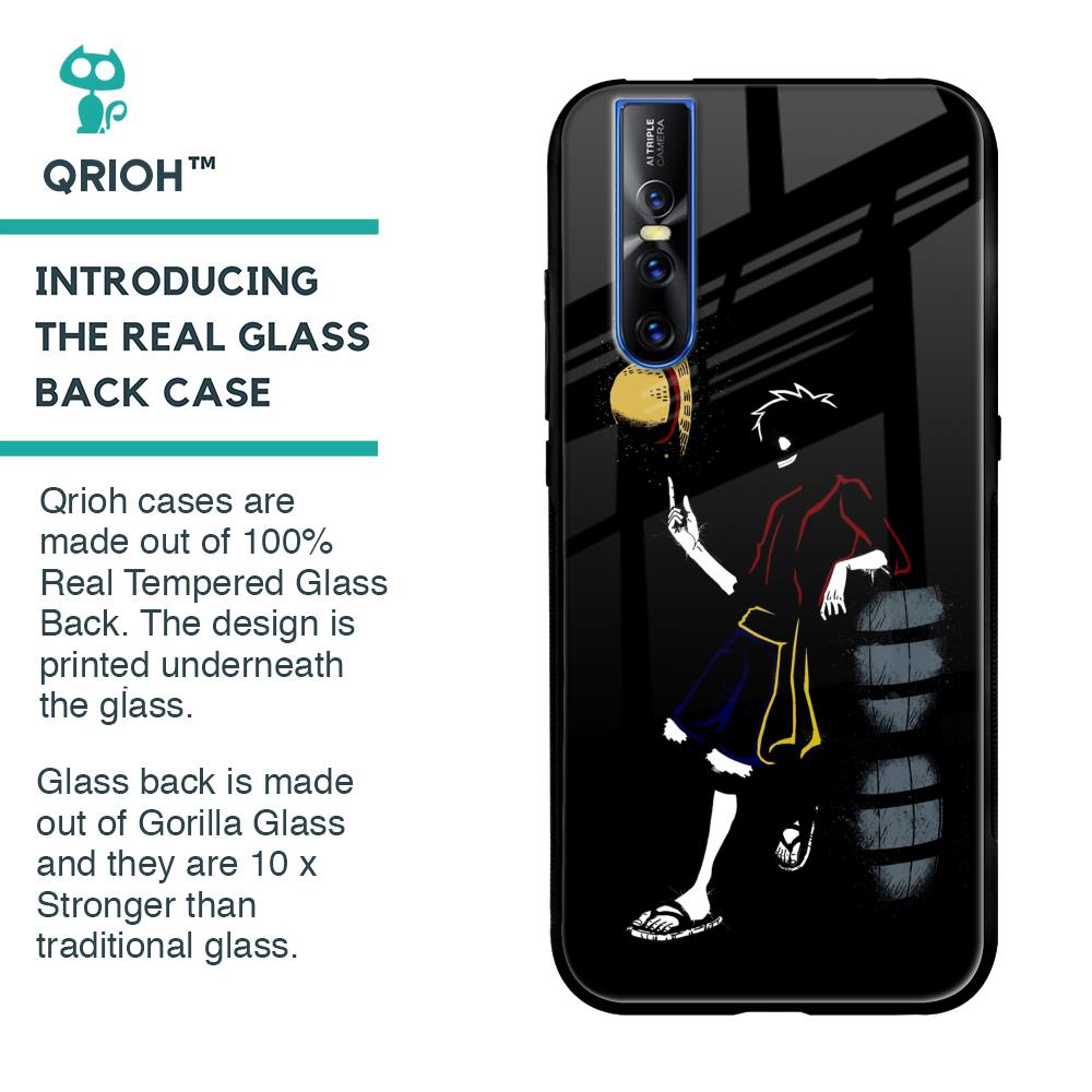 Luffy Line Art Glass Case for Vivo V15 Pro