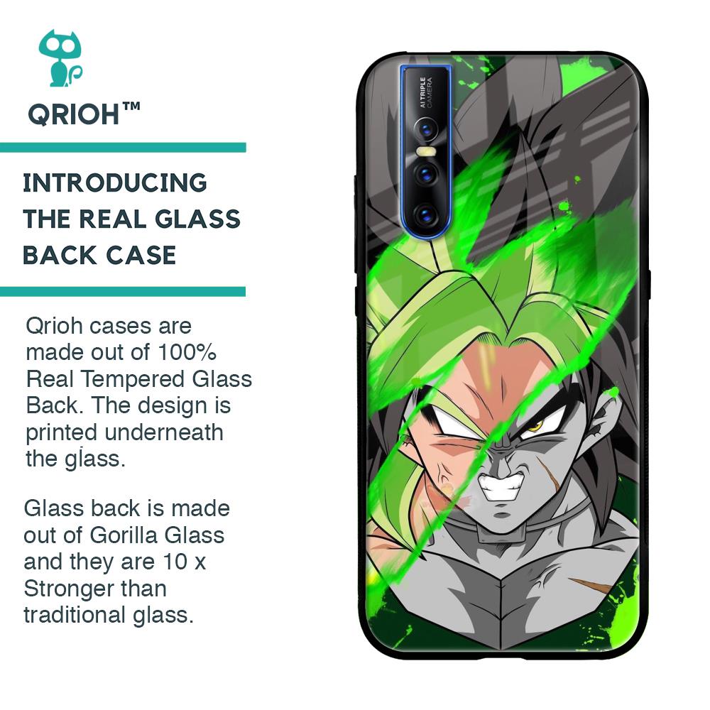 Anime Green Splash Glass Case for Vivo V15 Pro