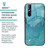 Blue Golden Glitter Glass Case for Vivo V15 Pro