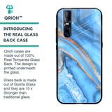 Vibrant Blue Marble Glass Case for Vivo V15 Pro