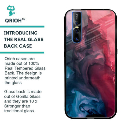 Blue & Red Smoke Glass Case for Vivo V15 Pro