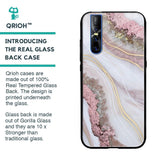 Pink & Gold Gllitter Marble Glass Case for Vivo V15 Pro