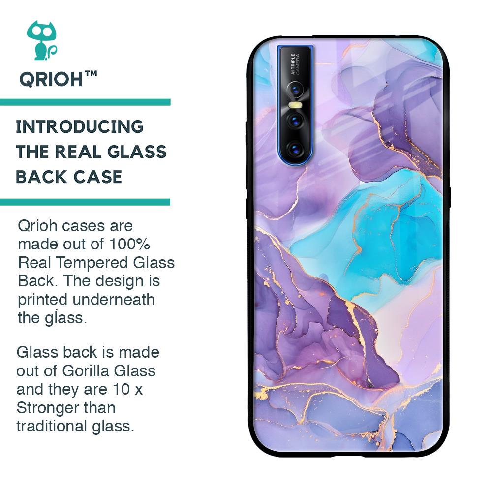 Alcohol ink Marble Glass Case for Vivo V15 Pro