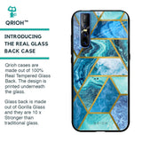 Turquoise Geometrical Marble Glass Case for Vivo V15 Pro