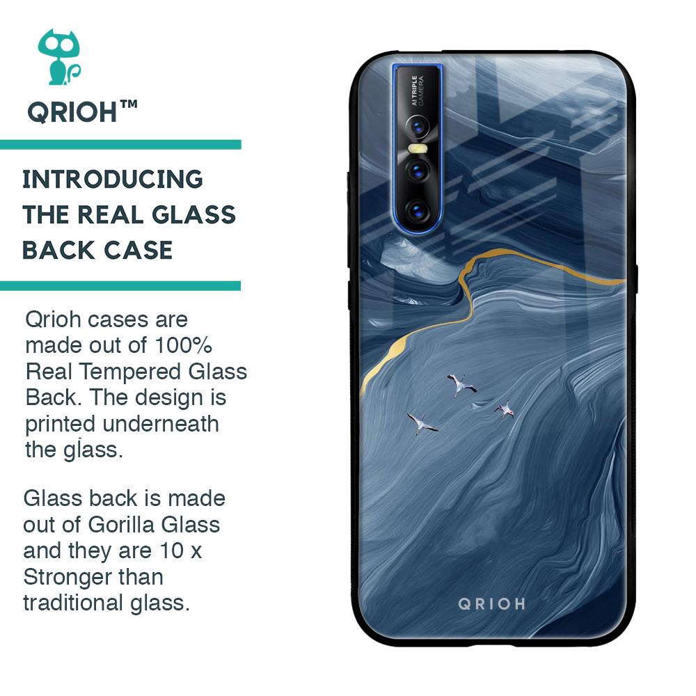 Deep Ocean Marble Glass Case for Vivo V15 Pro