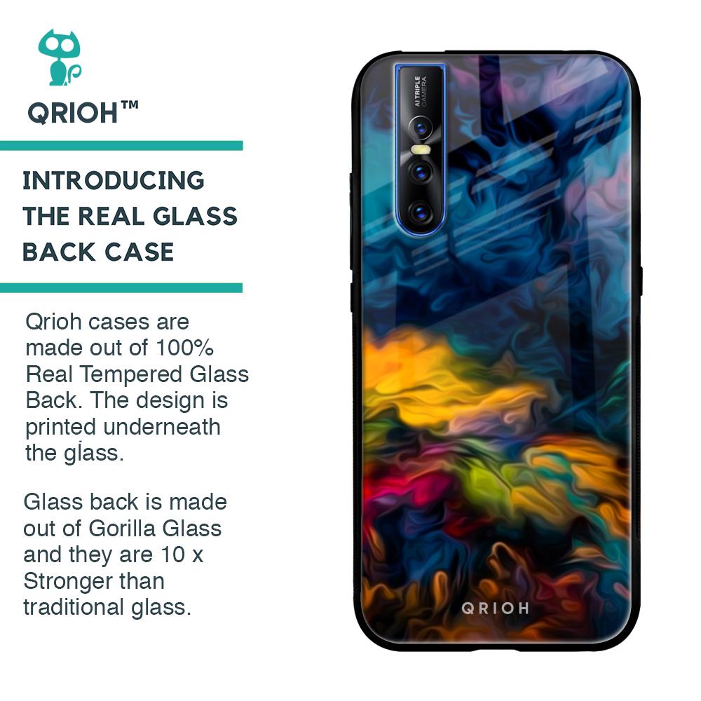 Multicolor Oil Painting Glass Case for Vivo V15 Pro