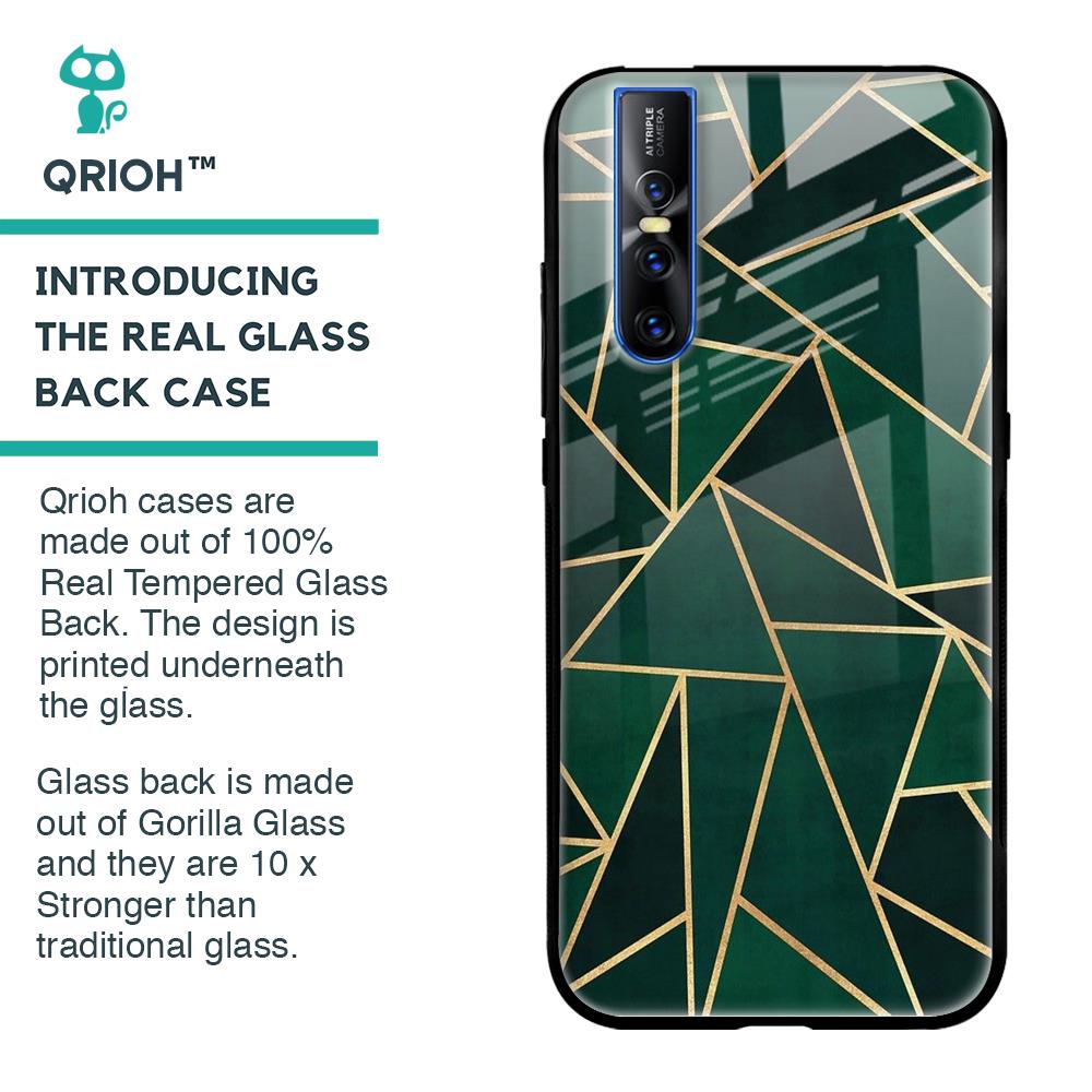 Abstract Green Glass Case For Vivo V15 Pro
