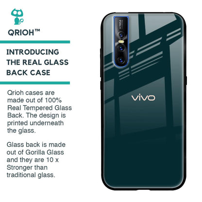 Hunter Green Glass Case For Vivo V15 Pro