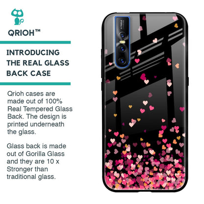 Heart Rain Fall Glass Case For Vivo V15 Pro