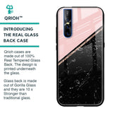 Marble Texture Pink Glass Case For Vivo V15 Pro