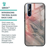 Pink And Grey Marble Glass Case For Vivo V15 Pro