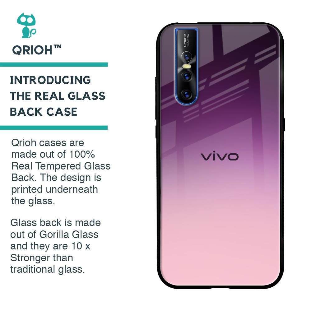 Purple Gradient Glass case for Vivo V15 Pro