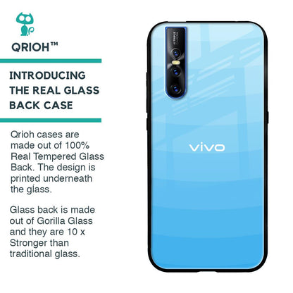 Wavy Blue Pattern Glass Case for Vivo V15 Pro