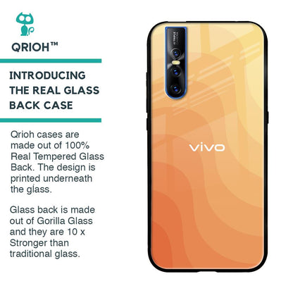 Orange Curve Pattern Glass Case for Vivo V15 Pro