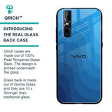 Blue Wave Abstract Glass Case for Vivo V15 Pro