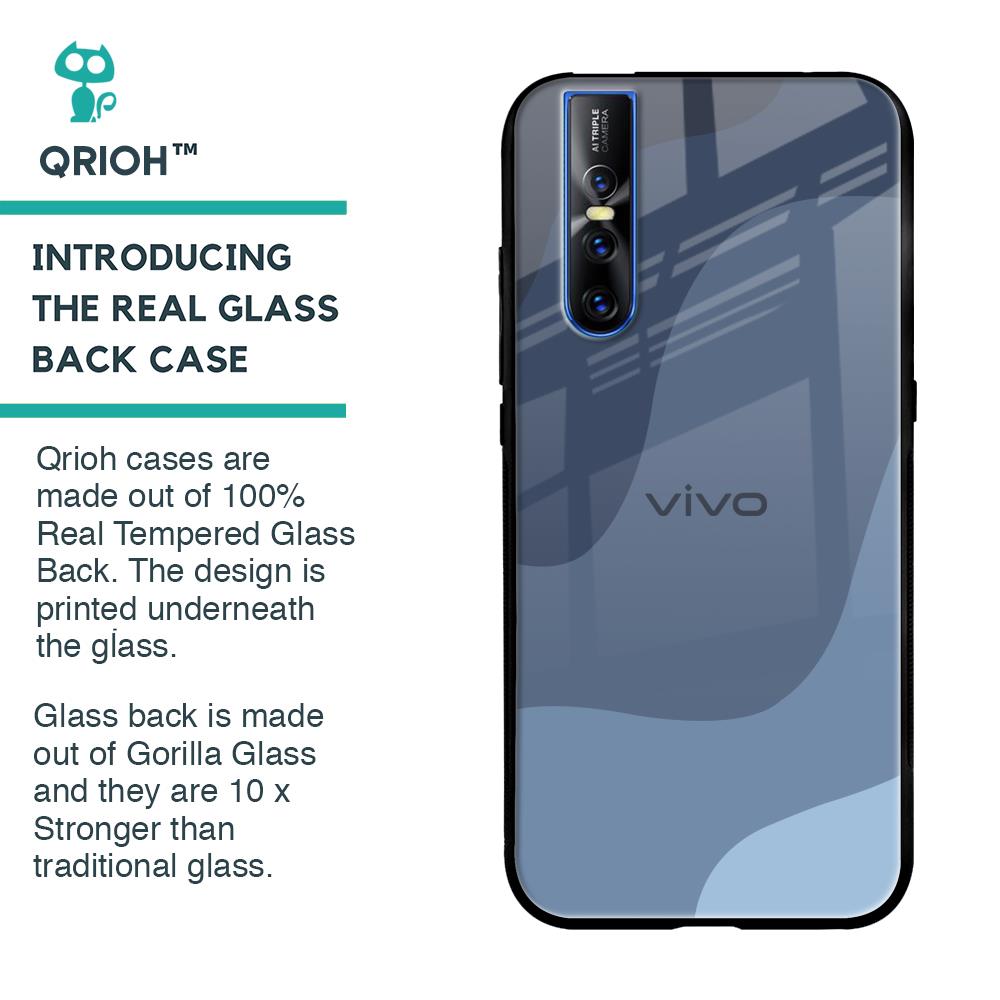 Navy Blue Ombre Glass Case for Vivo V15 Pro