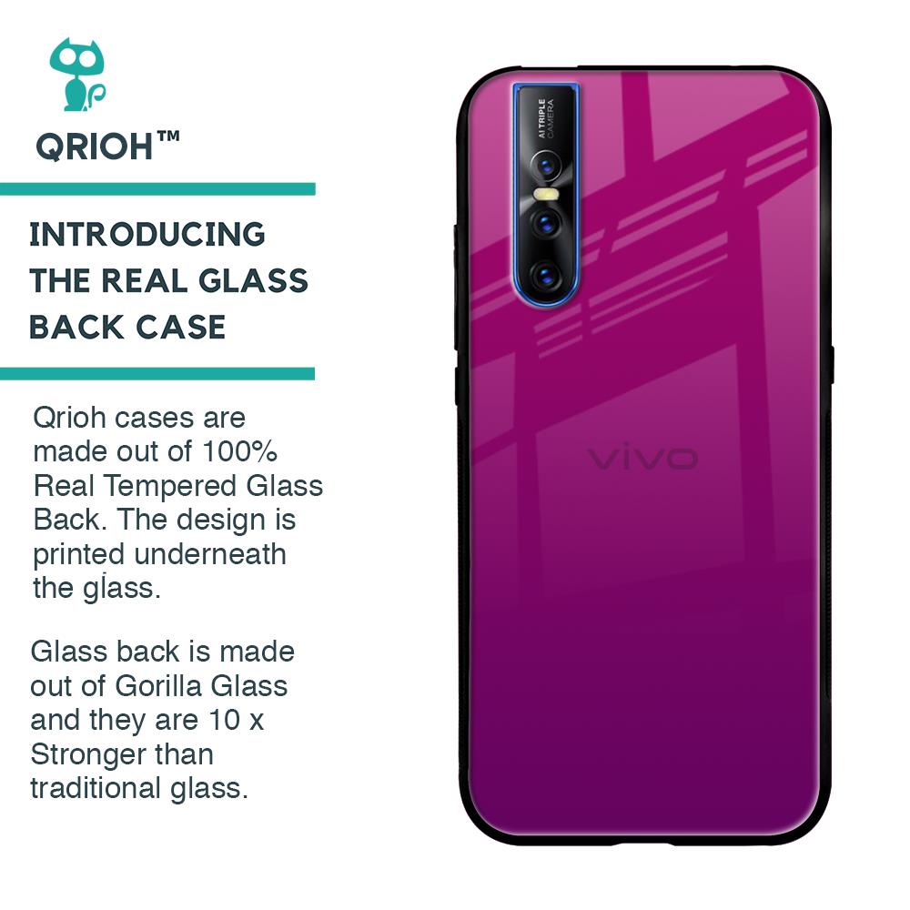 Magenta Gradient Glass Case For Vivo V15 Pro