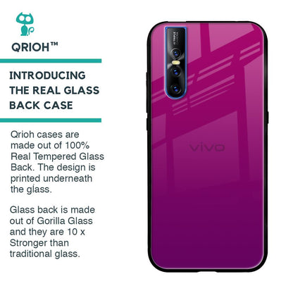 Magenta Gradient Glass Case For Vivo V15 Pro