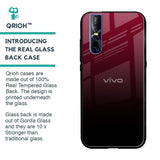 Wine Red Glass Case For Vivo V15 Pro