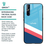Pink & White Stripes Glass Case For Vivo V15 Pro