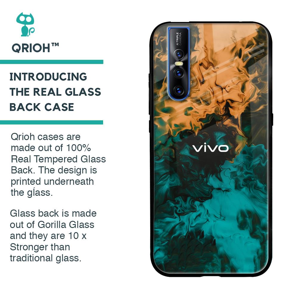 Watercolor Wave Glass Case for Vivo V15 Pro