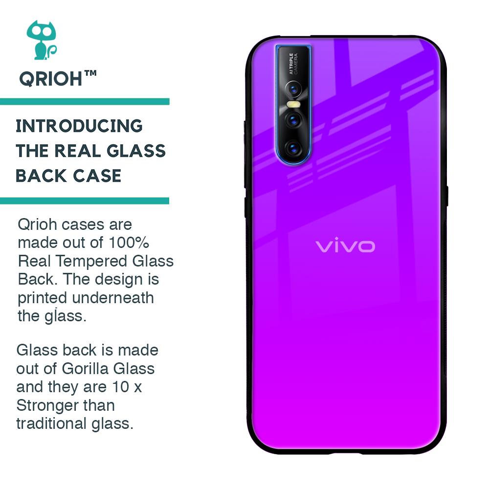 Purple Pink Glass Case for Vivo V15 Pro
