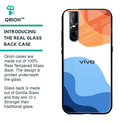 Wavy Color Pattern Glass Case for Vivo V15 Pro