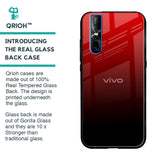Maroon Faded Glass Case for Vivo V15 Pro