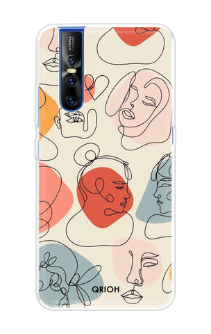 Abstract Faces Vivo V15 Pro Back Cover