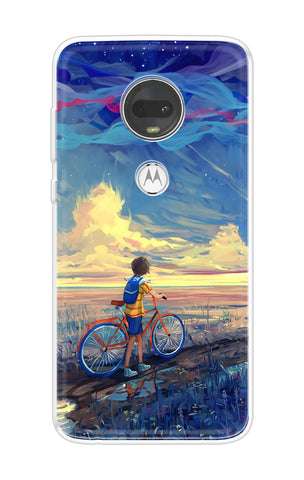 Riding Bicycle to Dreamland Motorola Moto G7 Back Cover