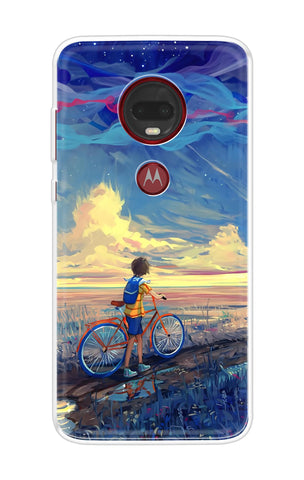 Riding Bicycle to Dreamland Motorola Moto G7 Plus Back Cover