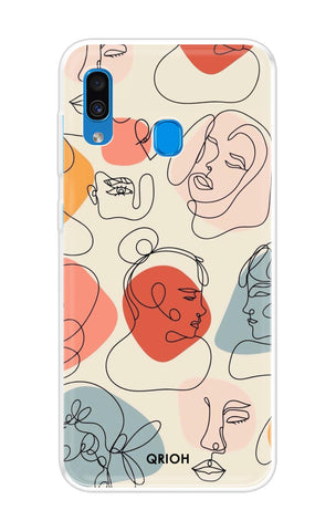 Abstract Faces Samsung Galaxy A30 Back Cover