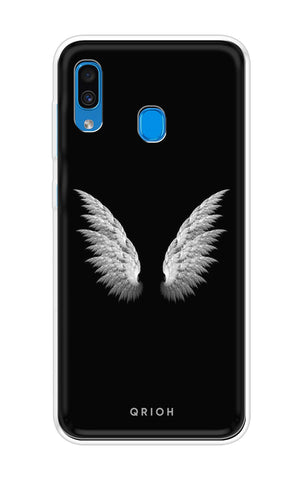 White Angel Wings Samsung Galaxy A30 Back Cover