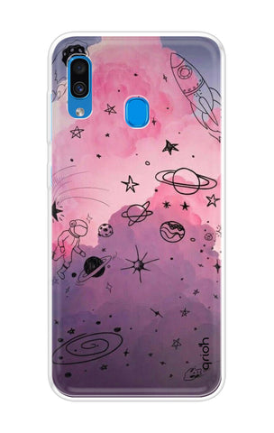 Space Doodles Art Samsung Galaxy A30 Back Cover