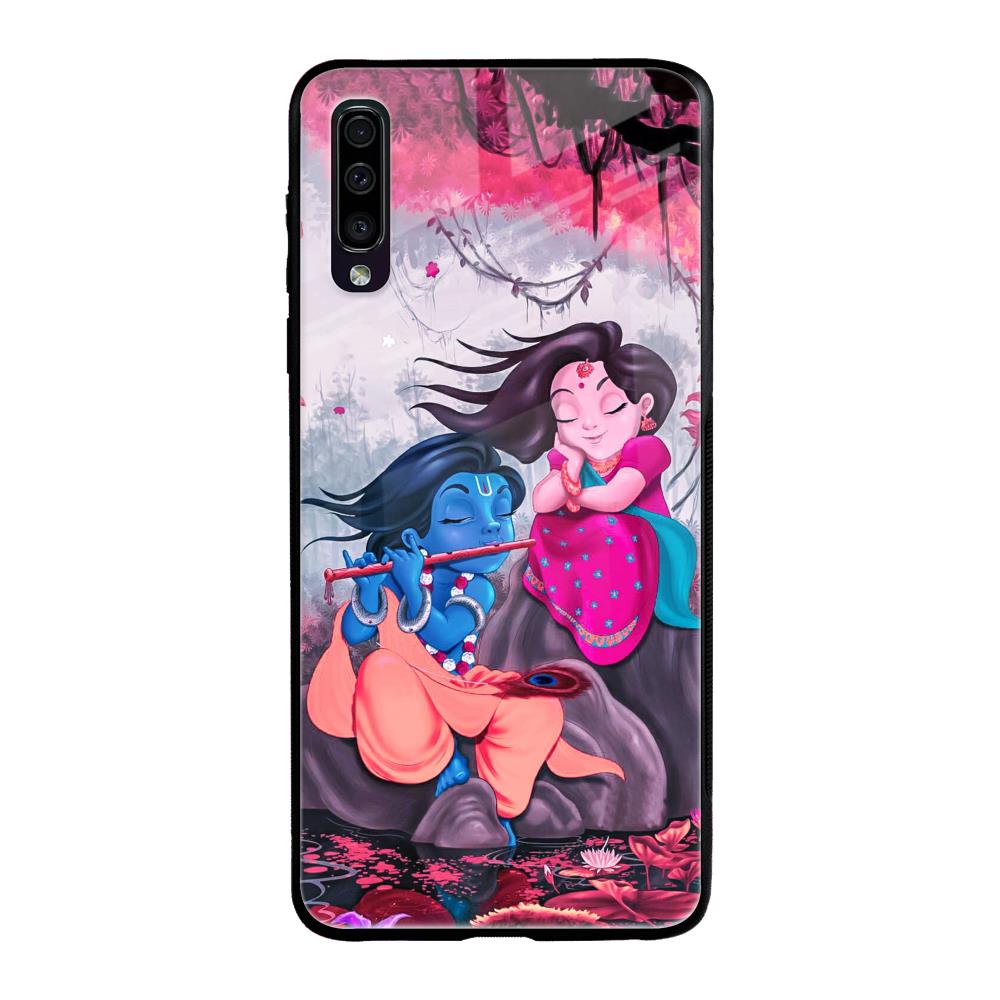 Radha Krishna Art Samsung Galaxy A50 Glass Back Cover Online