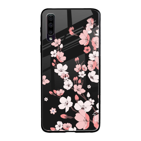 Black Cherry Blossom Samsung Galaxy A50 Glass Cases & Covers Online