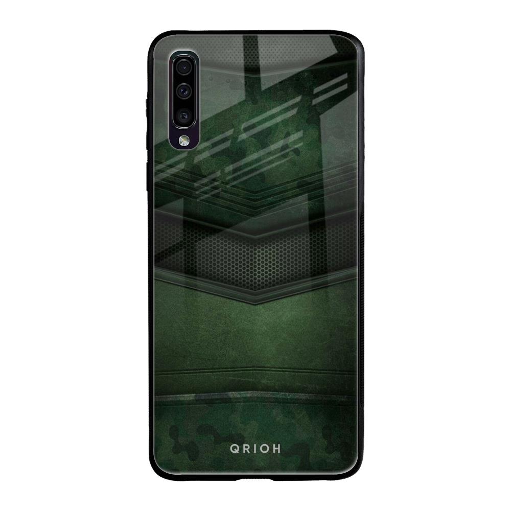 Green Leather Samsung Galaxy A50 Glass Back Cover Online