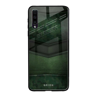 Green Leather Samsung Galaxy A50 Glass Back Cover Online